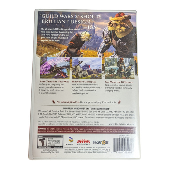 Guild Wars 2 - PC Game 2012 - Preowned - Well Cared For - Picture 5 of 5